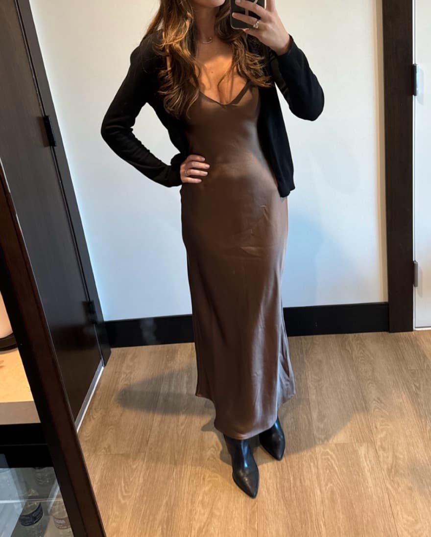 Brown Zara Silk Gown - Image 3