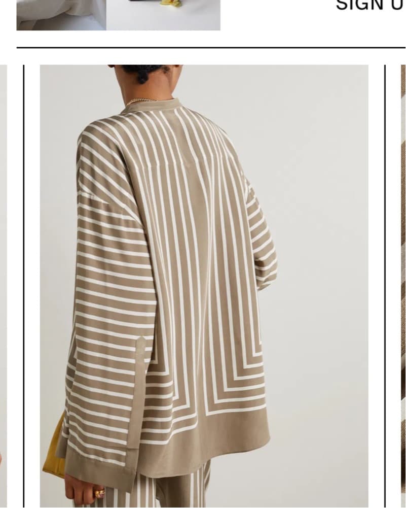 Toteme stripe Silk Crepe Top Pant Set - Image 6