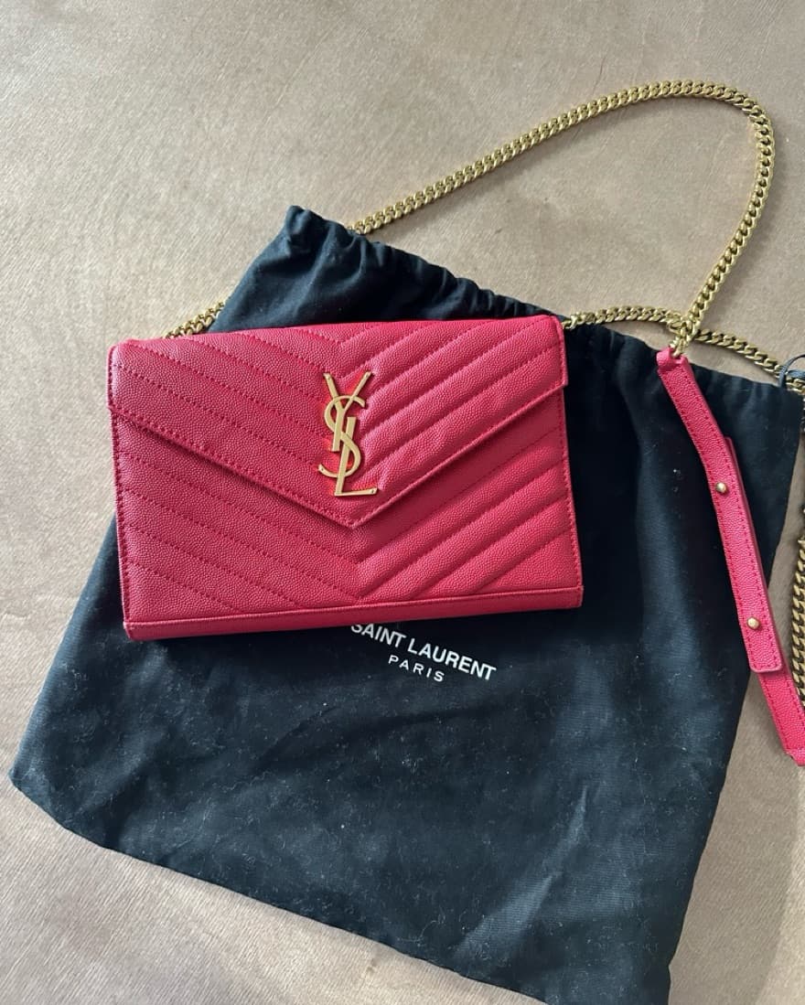 Saint Laurent Red Monogram Bag - Image 1