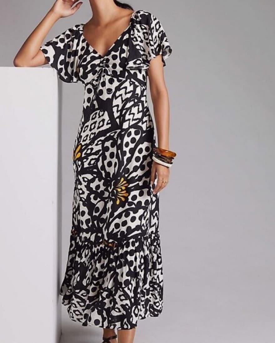 Farm Rio Flutter Sleeve Dress - Image 1