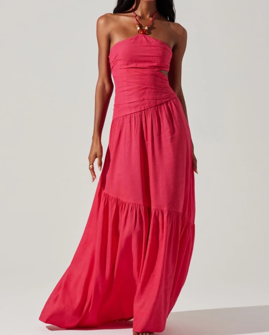 ASTR the Label Pink Halter Maxi Dress - Image 1
