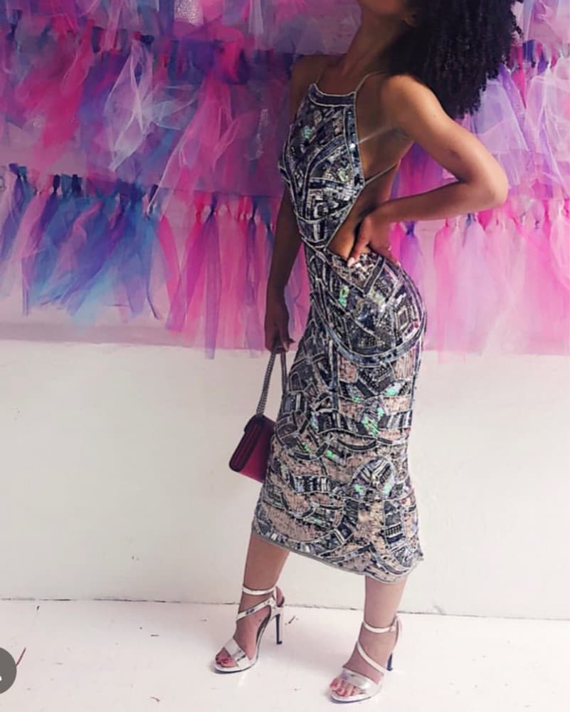 ASOS Iridescent Sequin Midi Dress - Image 1