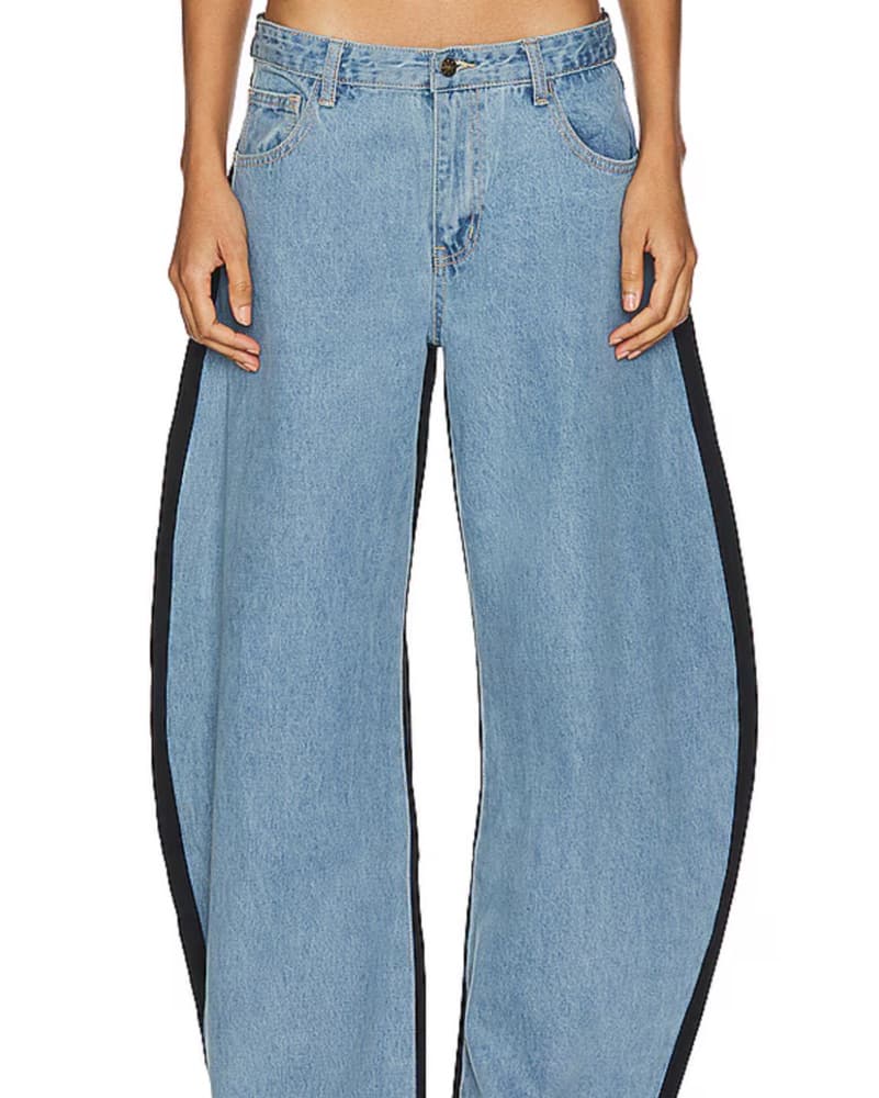 Lioness Horseshoe Jean in Split Blue - Image 1