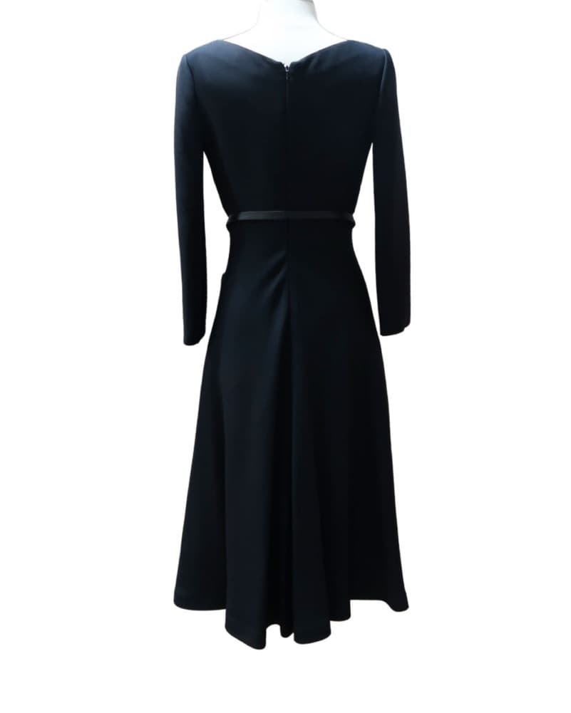 CHRISTIAN DIOR A-LINE WOOL BLACK DRESS 4 - Image 2