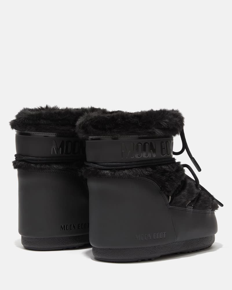 Moon Boot Black Low Faux Fur  - Image 2
