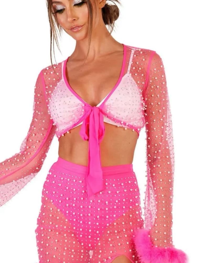 IHeartRaves Pink Skirt Set - Image 2