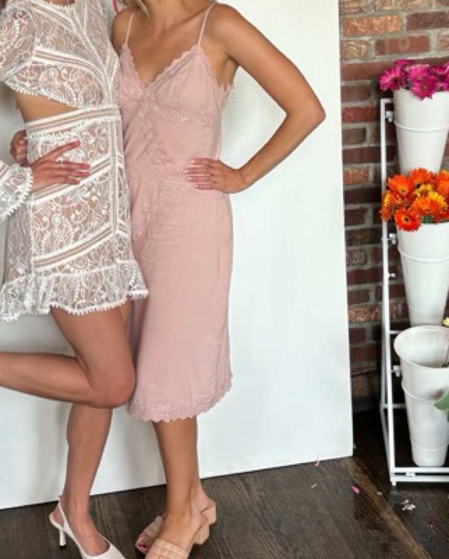 Reformation Pink Midi Dress - Image 3