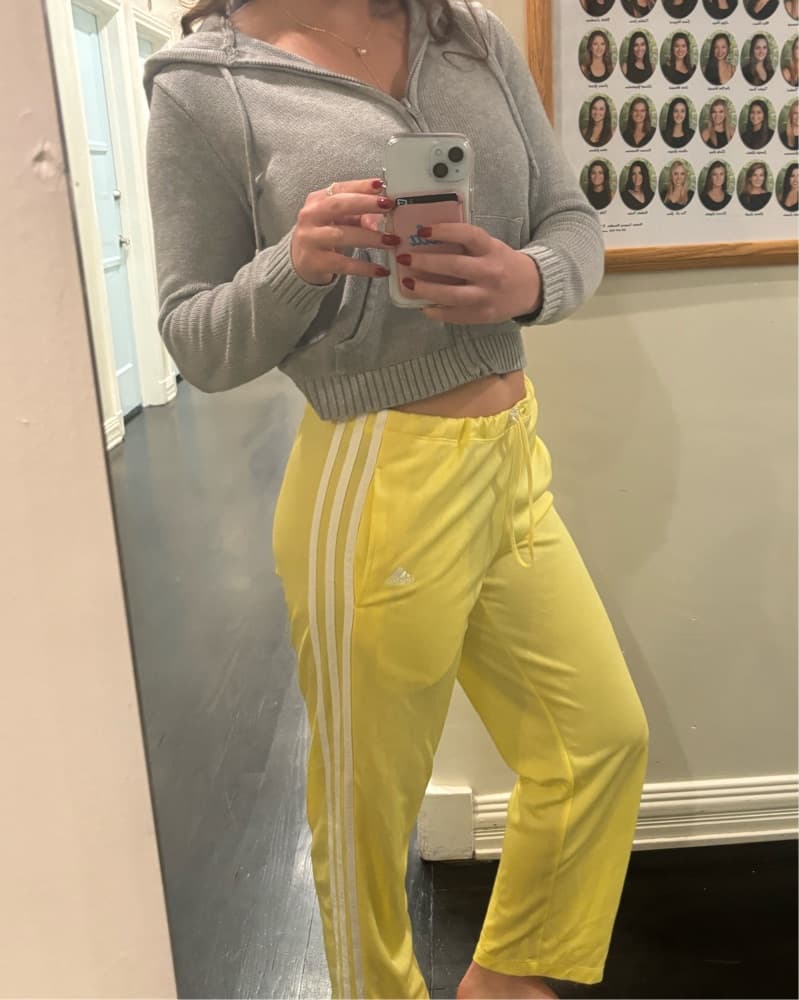 Sunny Yellow Adidas Joggers - Image 2