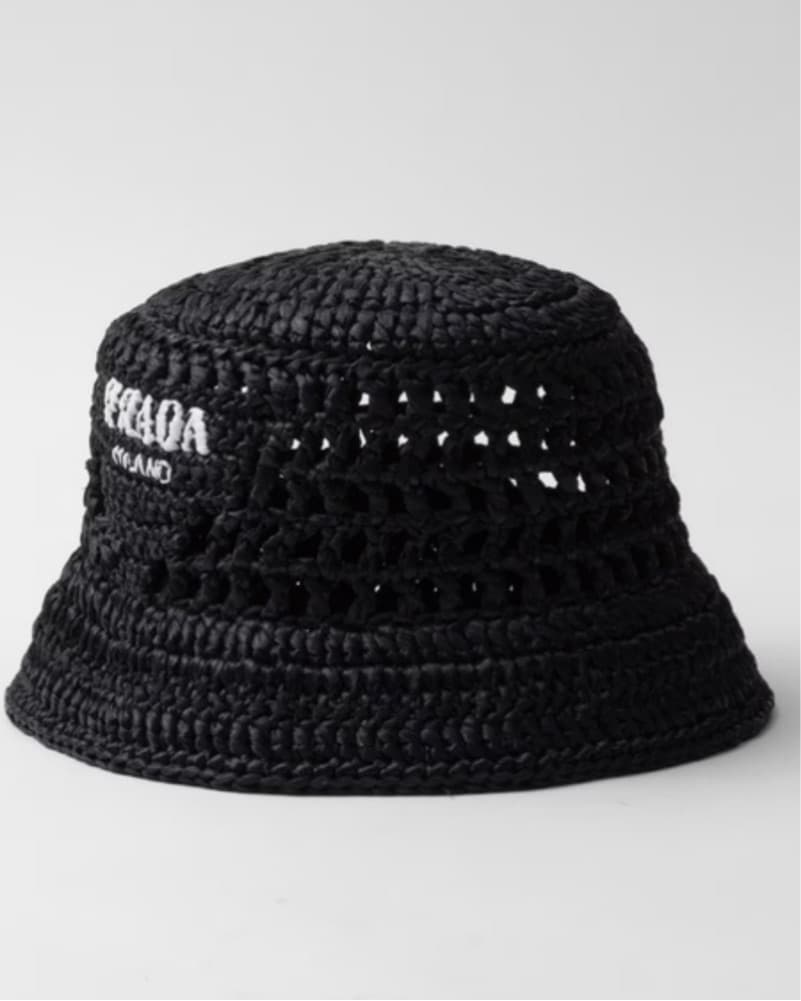 Prada Black Crotchet Hat - Image 1