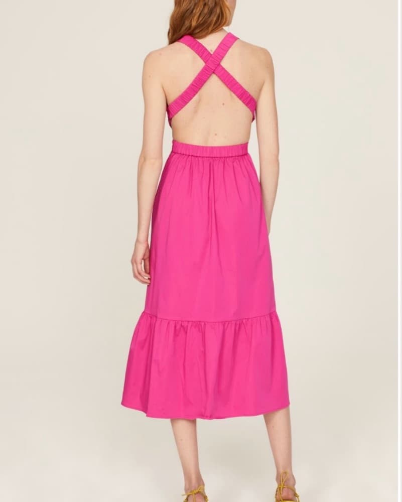 Vibrant Pink Midi Dress - Image 2