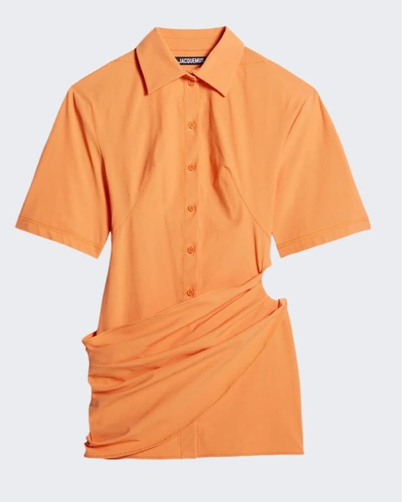 Jacquemus Orange Button-Down Mini Dress - Image 1