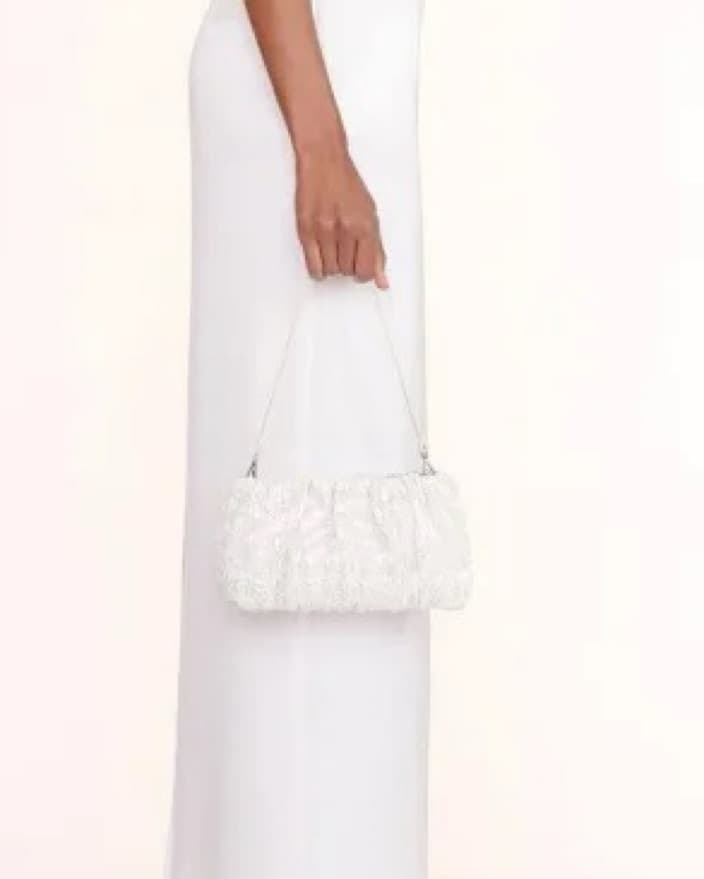 Beaded Bean Bag - White Cream Swirl - Image 4