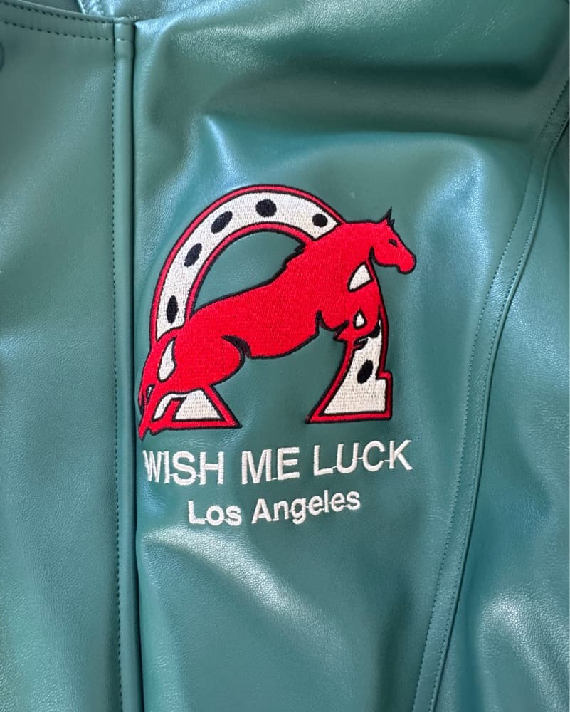 Wish Me Luck Green Leather Bomber  - Image 4