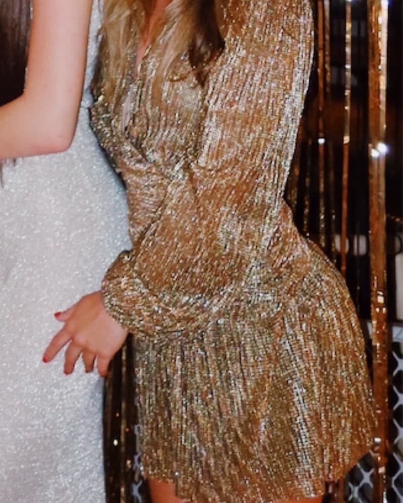 Gold Wrap Dress - Image 2