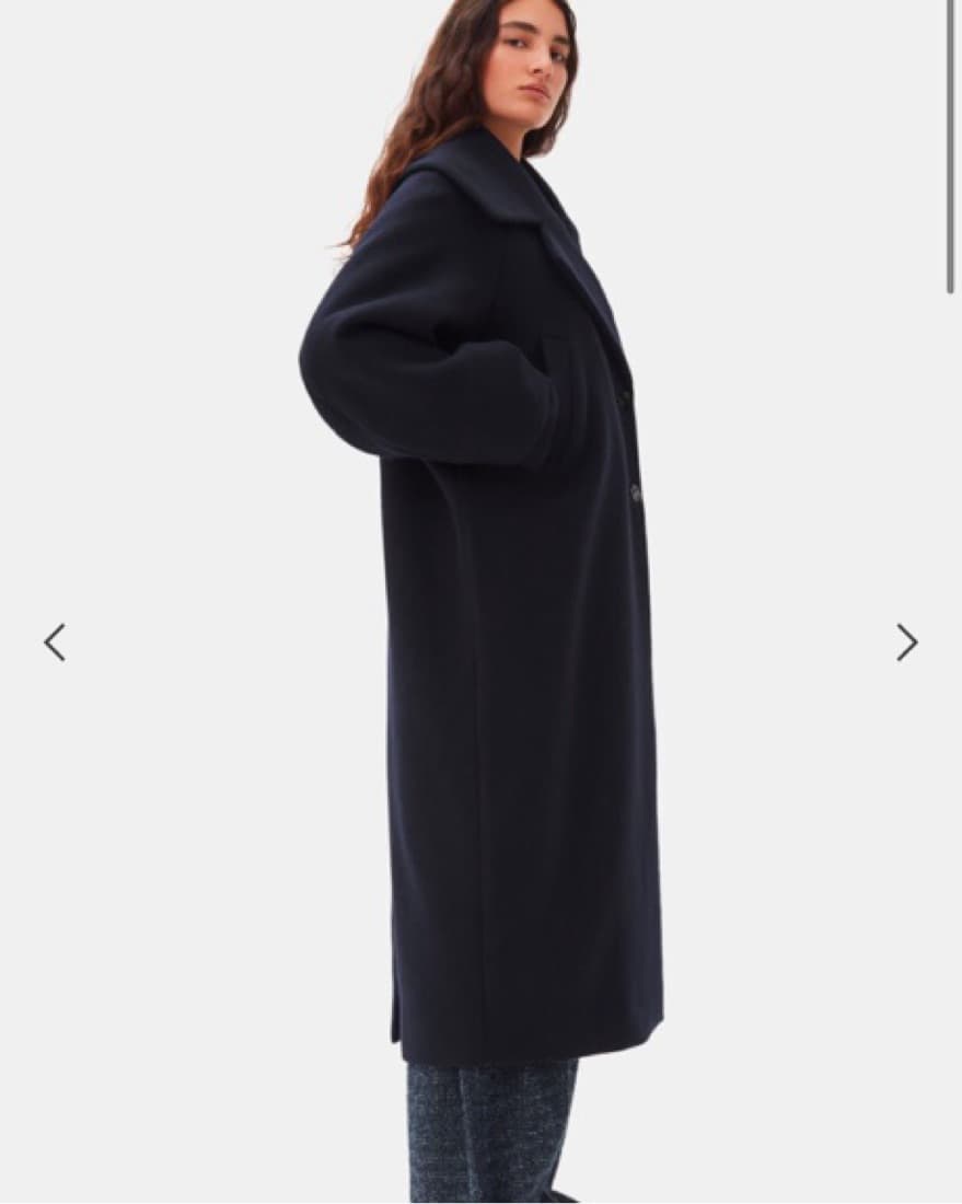 Ganni Navy Wool Coat - Image 5