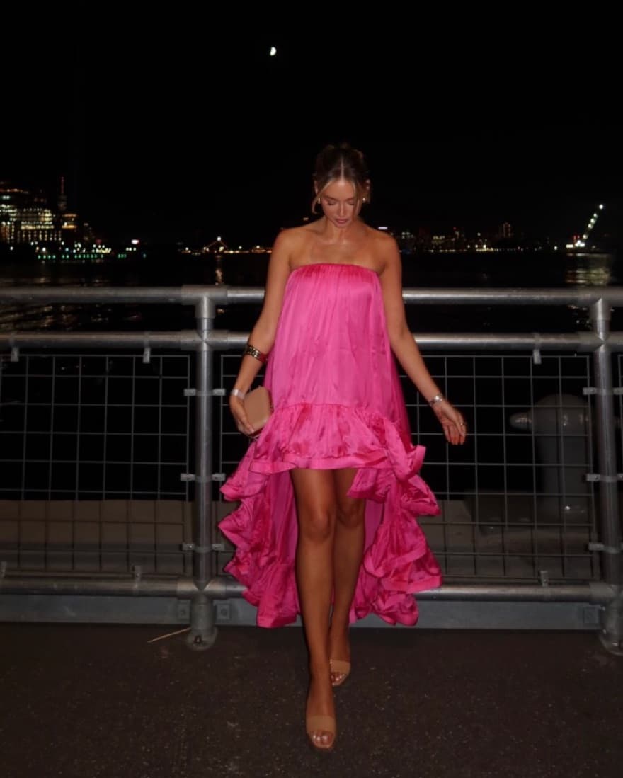 Pink High Low Dress - Image 3