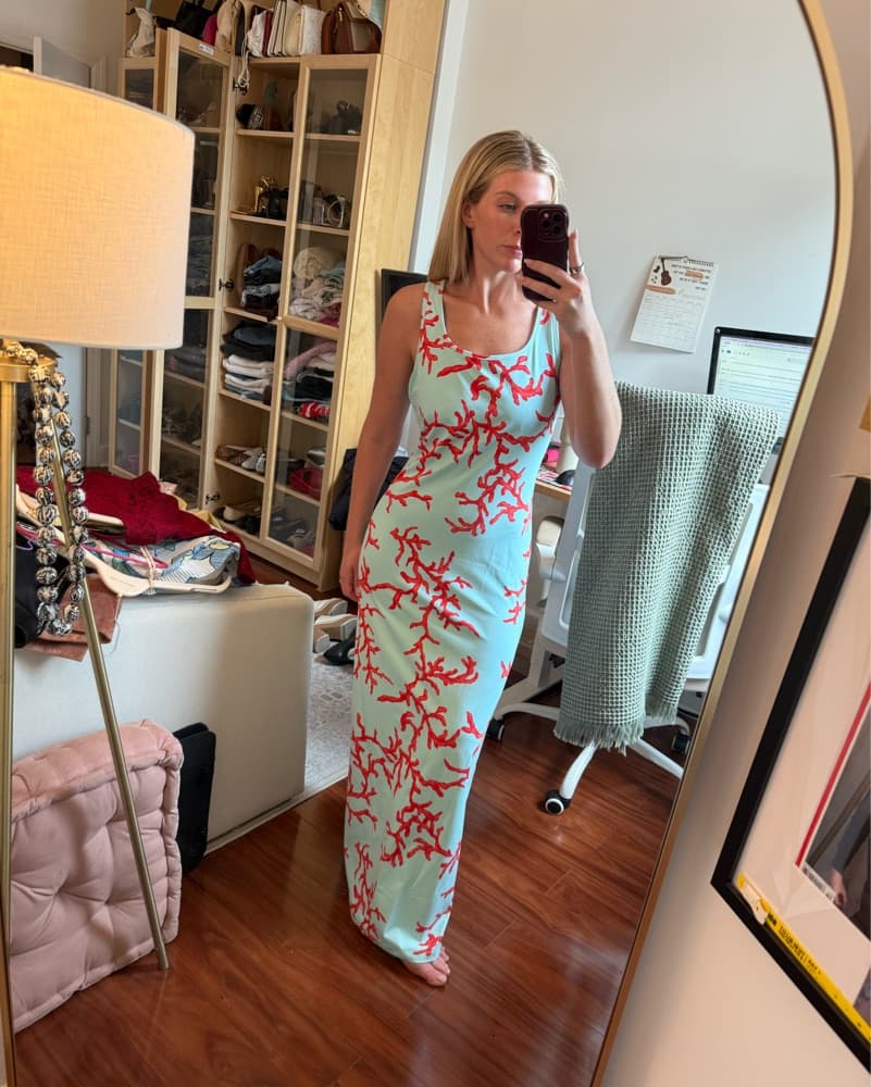 J. McLaughlin Blue Red Coral Maxi Dress - Image 4
