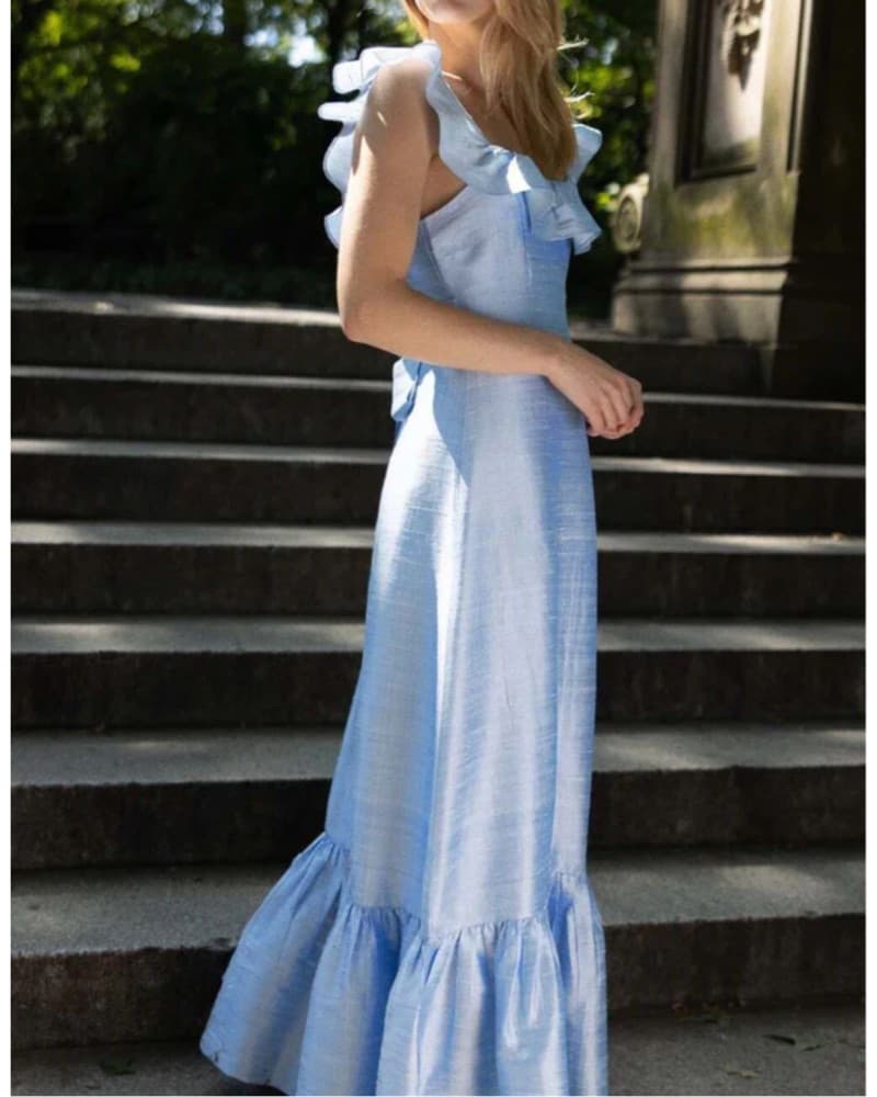 The Camille Dress In Powder Blue  - Image 4