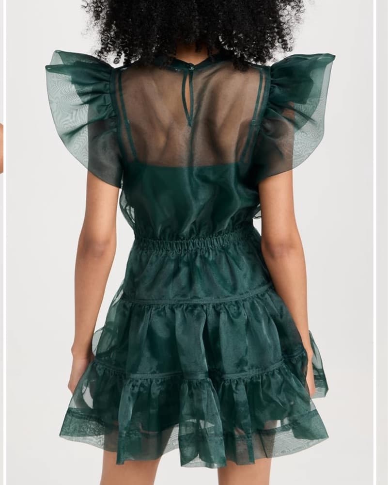Flowy Tiered Green Ruffle Dress - Image 2