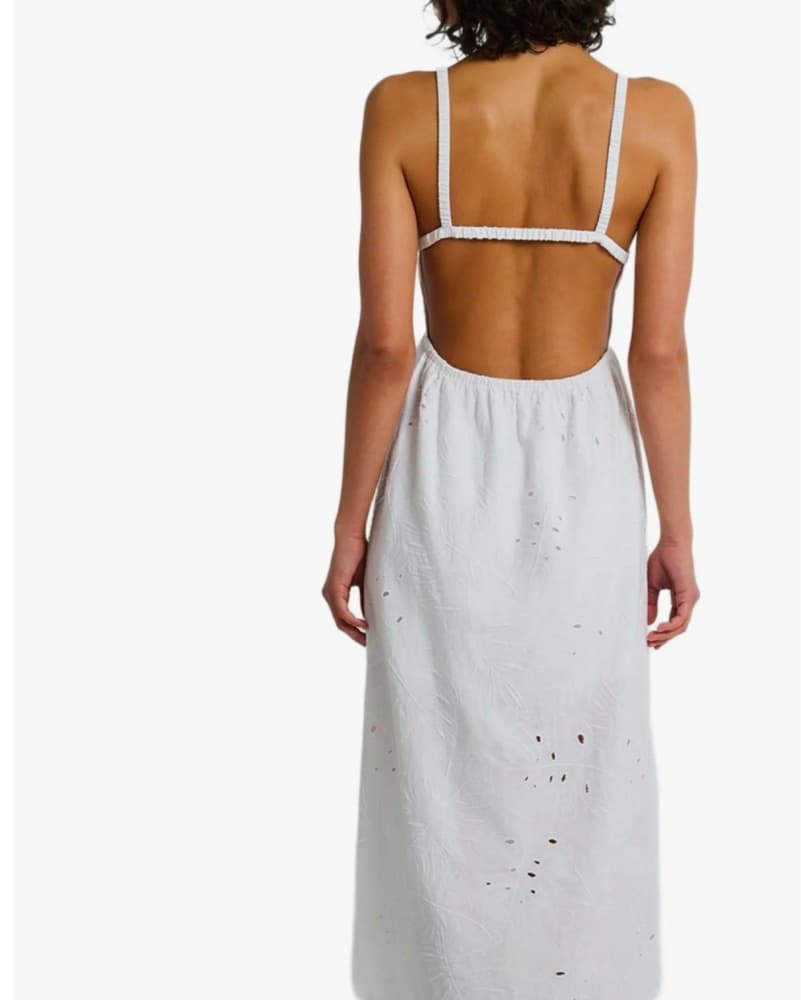 ONIA Air Linen Straight Neck Maxi Dress - Image 3