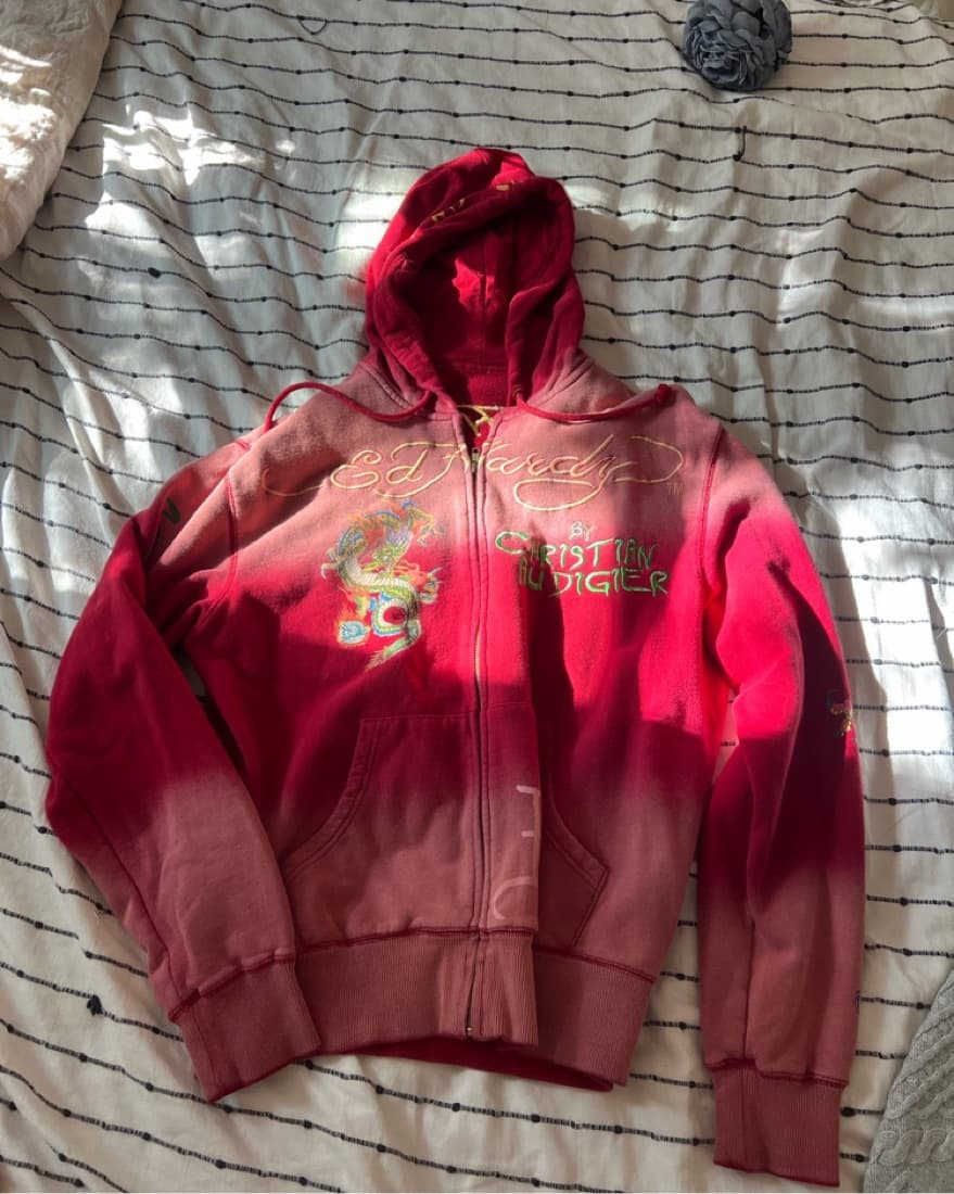 Ed Hardy Red Zipup - Image 2