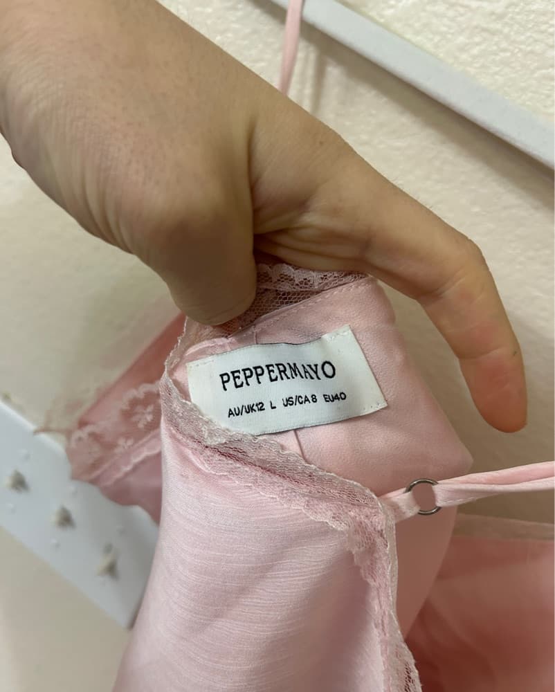 Pepper Mayo Lace Pink Mini Dress - Image 4