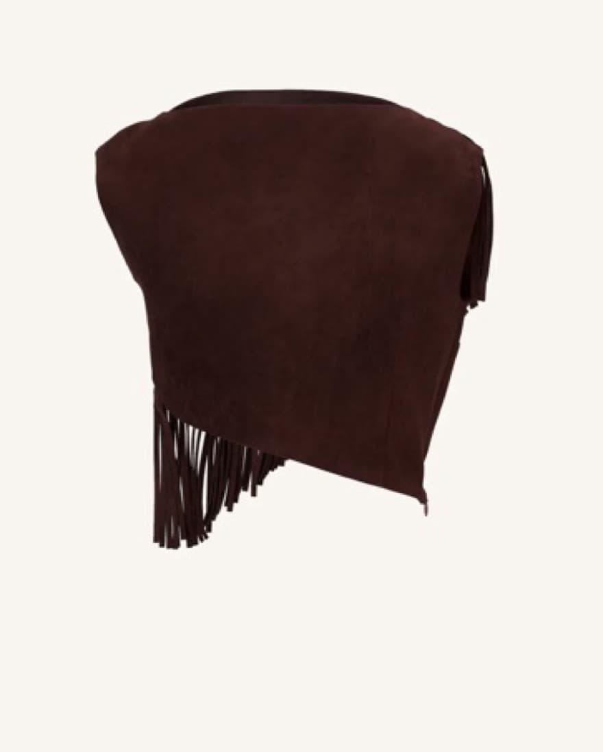 Asymmetric Fringe Sueded Top - Image 3