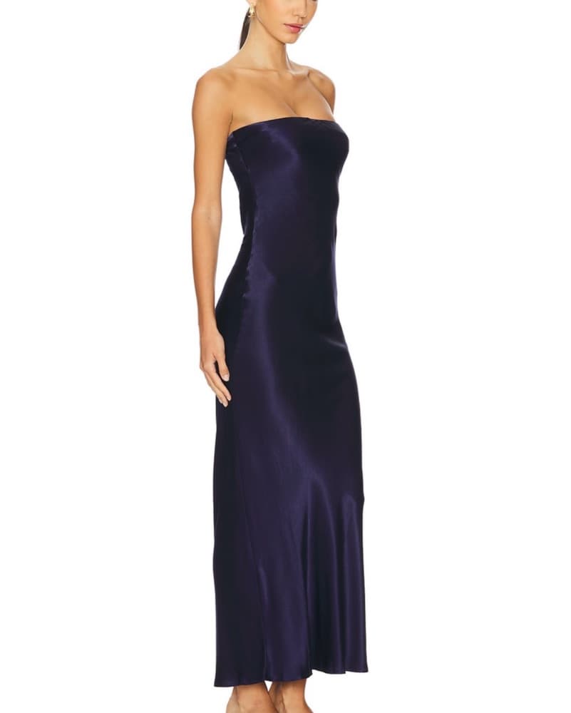Dark Blue Strapless Dress - Image 2