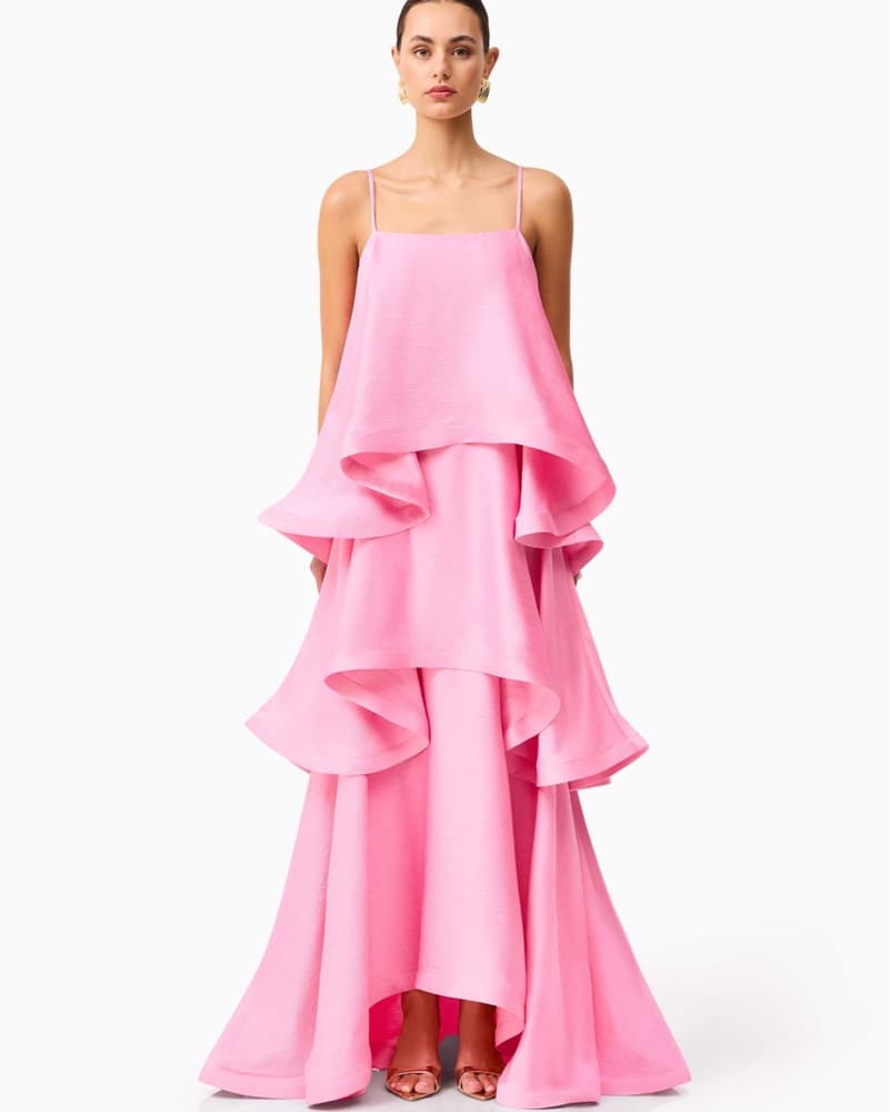 Elliatt Tiered Pink Gown - Image 3