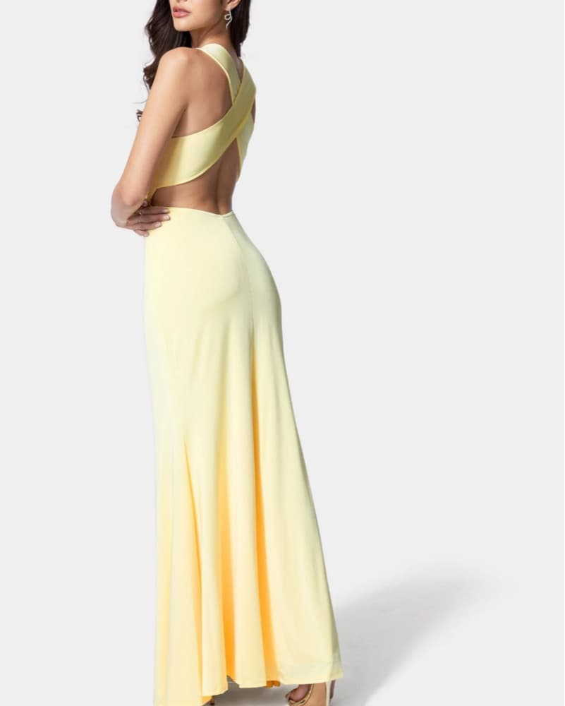 OPEN BACK GOWN - PASTEL YELLOW / XS - Image 2