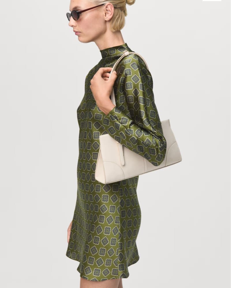 Mango Green Geometric Patterned Dress - Image 5