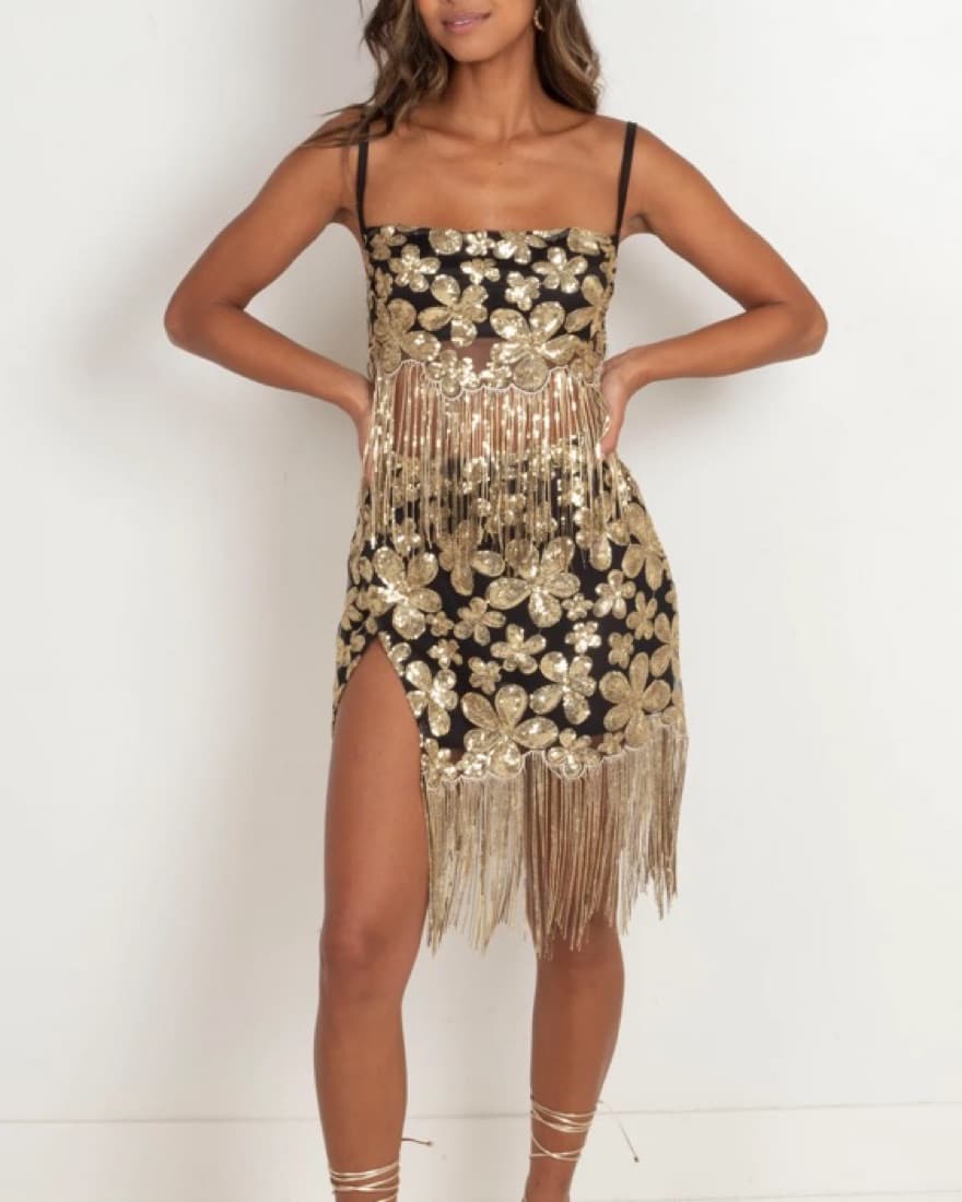 Colette Sequin Top in Gold - Image 3