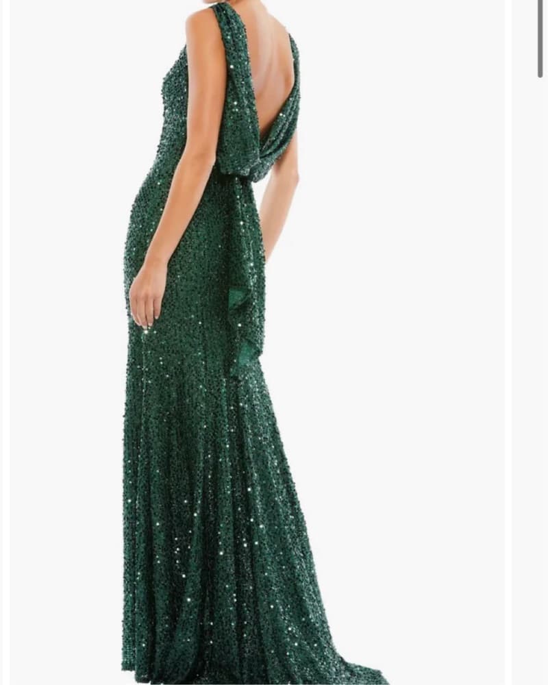 Green Sequinced Ball Gown  - Image 2