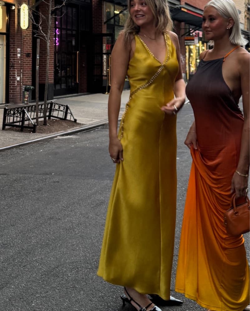 Zara Yellow Silk Dress - Image 3