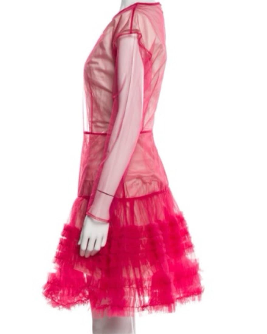 Molly Goddard Red Tulle Mini Dress - Image 2