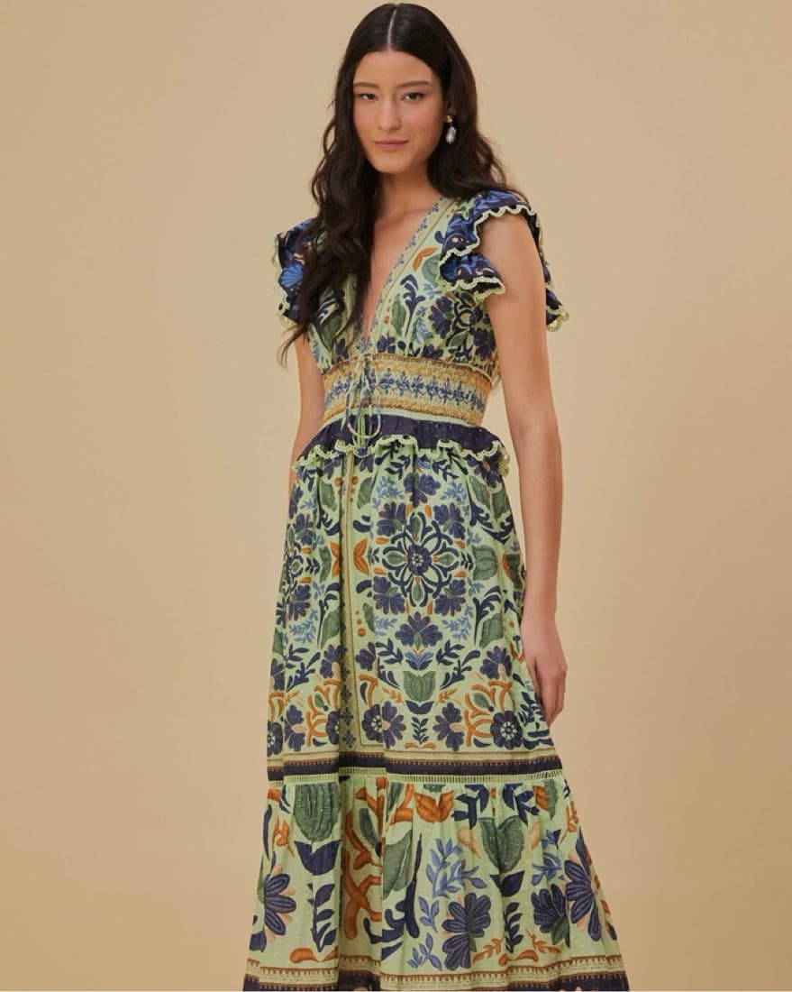 Green Farm Rio Ocean Tapestry Dress - Image 2