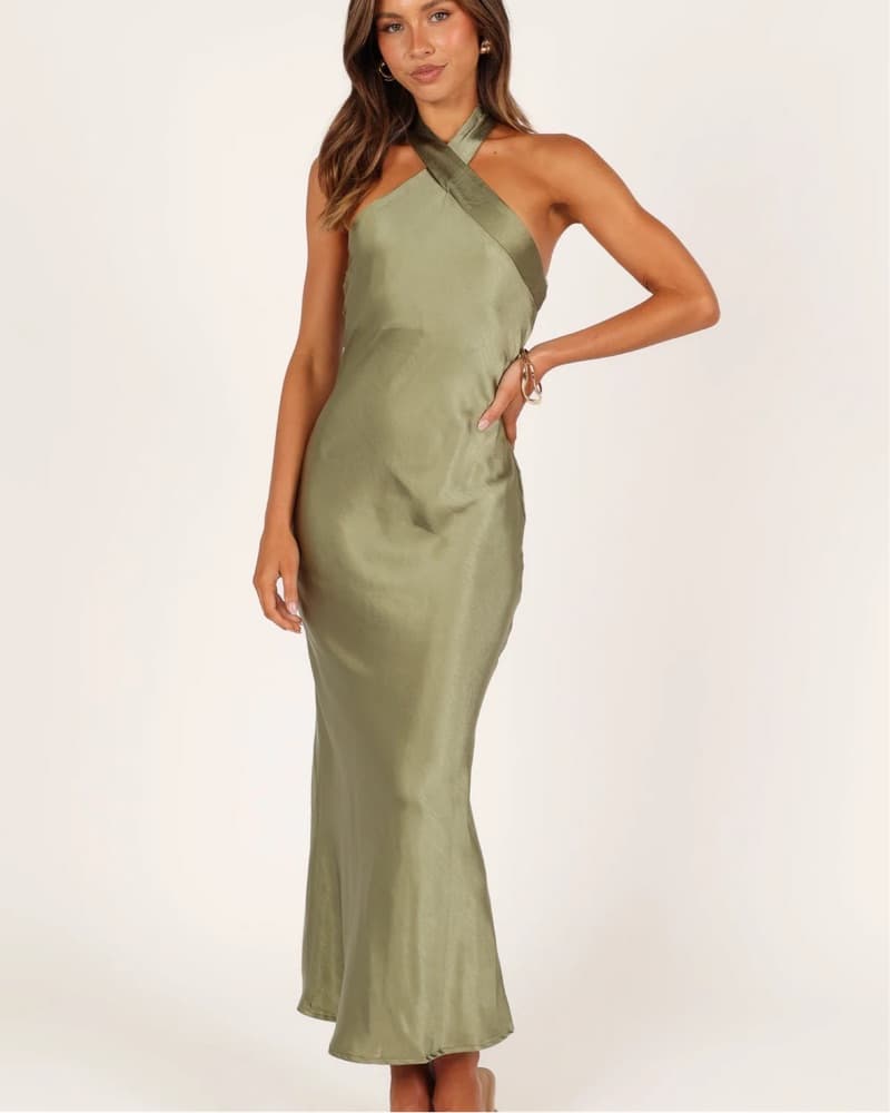 Green Halter Midi Dress - Image 2