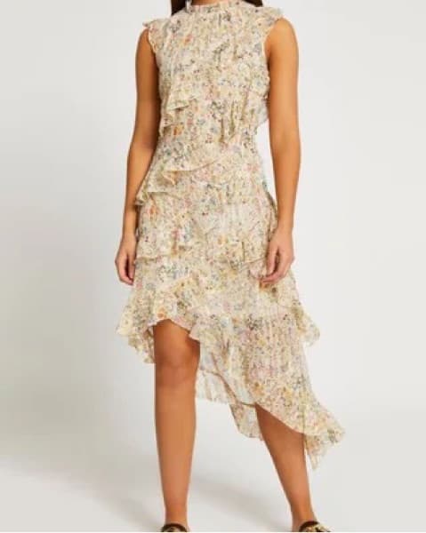 Gold Shimmer Ruffle Dress  - Image 1