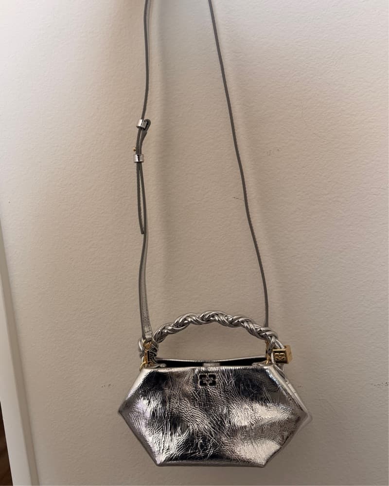 Ganni Silver Mini Bou Bag - Image 4