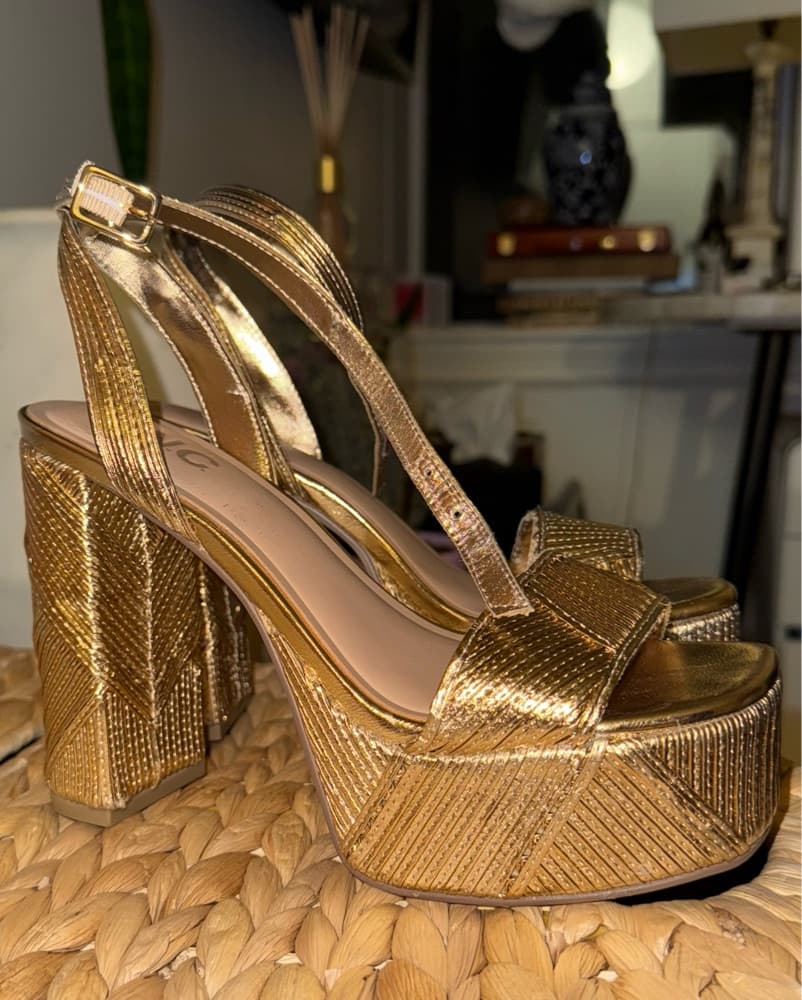 I.N.C Gold Platform Heels - Image 4