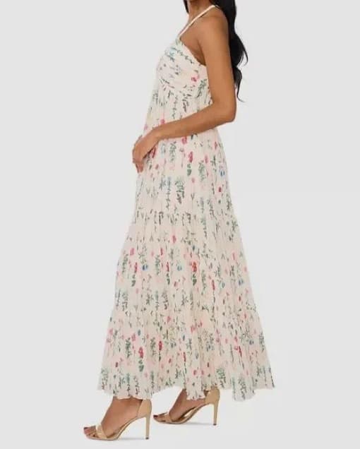 Floral Maxi Dress with Plunging Neckline - Image 2