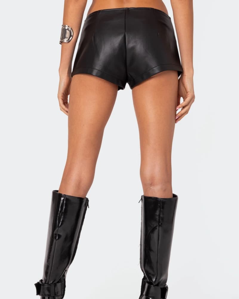 Zippy Faux Leather Micro Short - Image 3