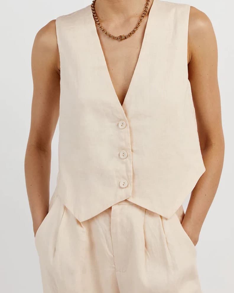 Dissh  Linen Vest (cream)  - Image 2