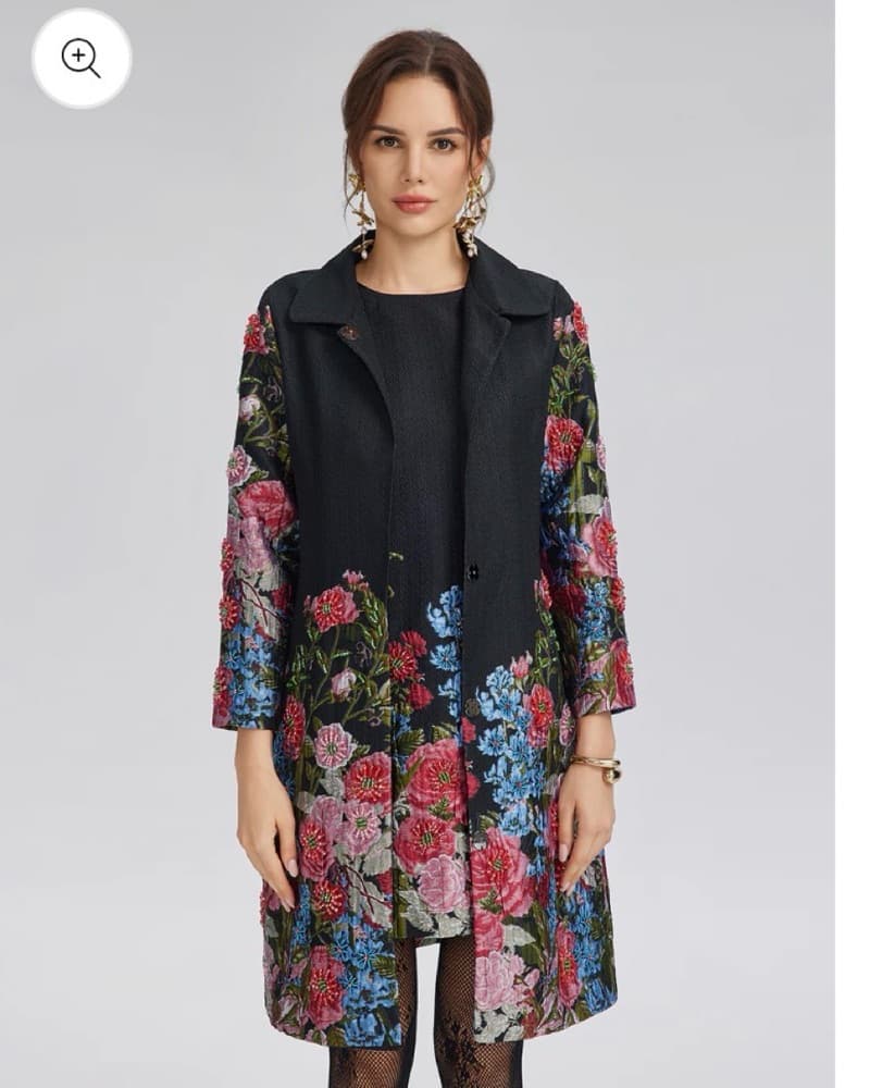 Hand Beaded 3D Floral Jacket  - Image 1