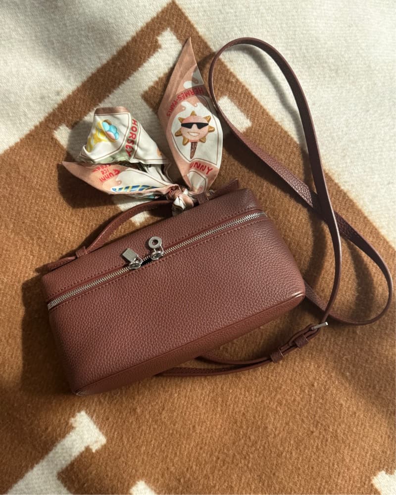 Authentic Loro Piana Brown Pouch Bag - Image 3