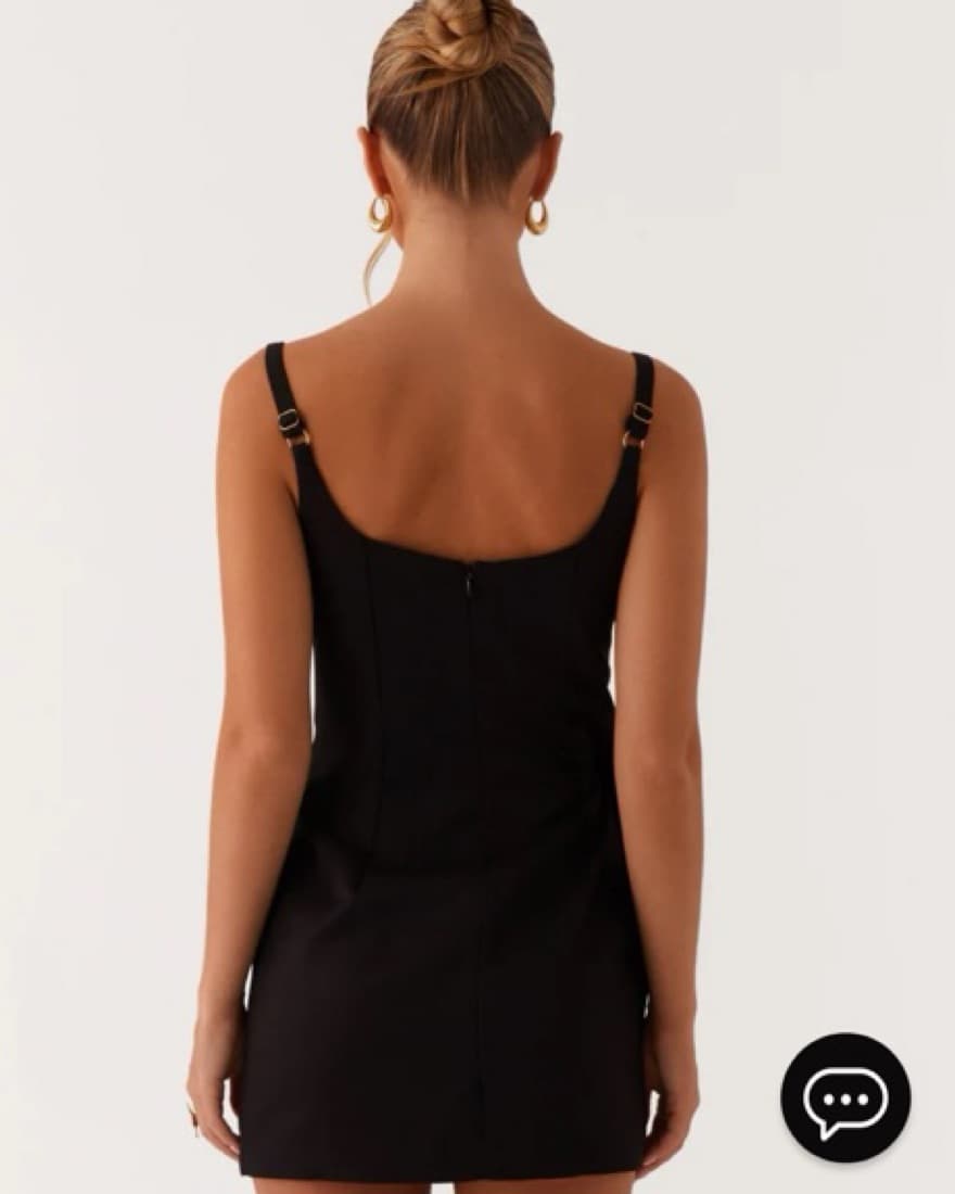 Black Mini Dress w/ Gold Hardware - Image 2