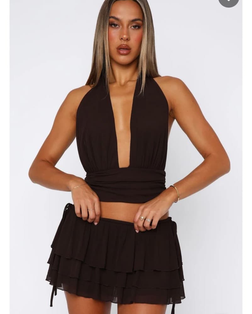 White fox Brown Mini Skort Set - Image 3