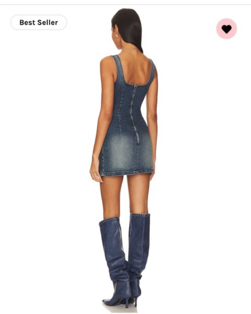 Denim Mini Dress - Image 3