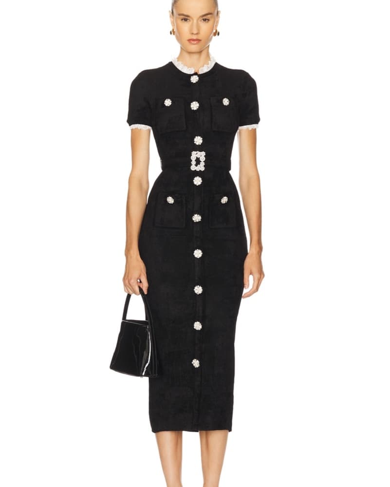 Self-Portrait Black Midi Dress - Image 2