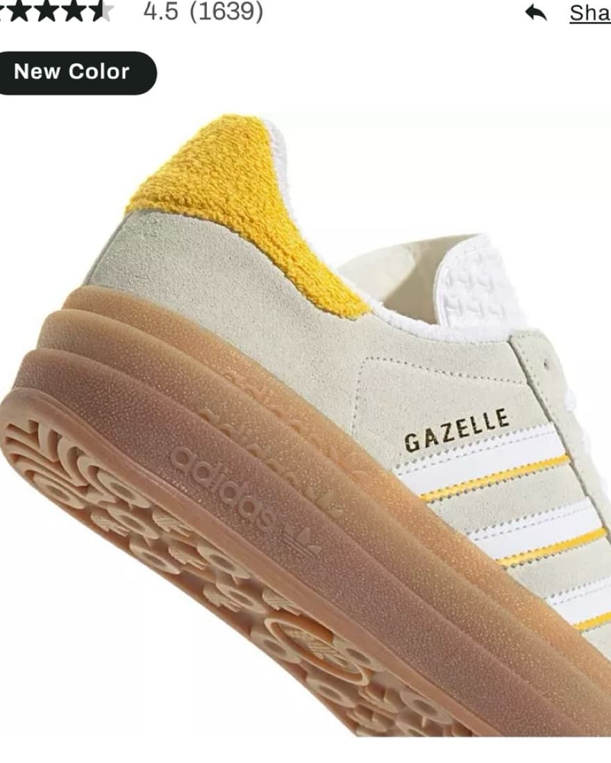 Adidas Gazelle Bold Ivory And Gold  - Image 1
